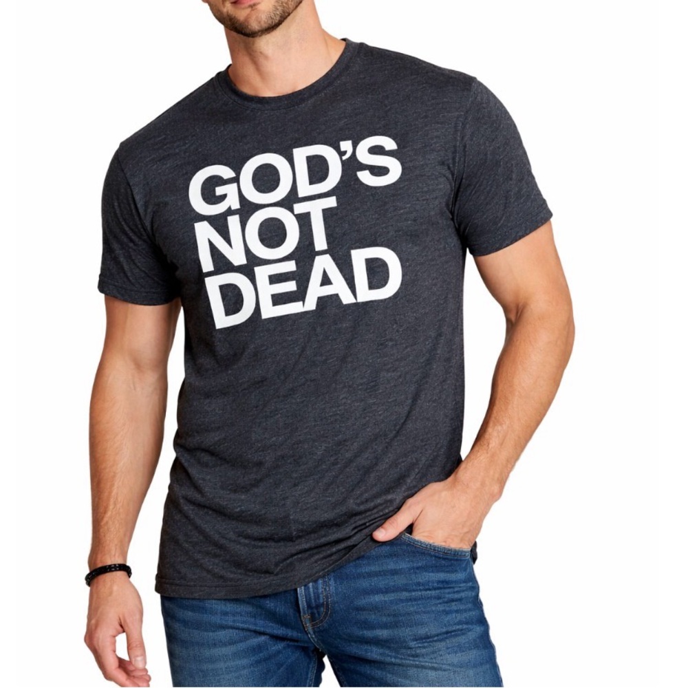 Level Apparel GOD'S NOT DEAD Tee T-shirt Tee Gray/green SZ M Men's